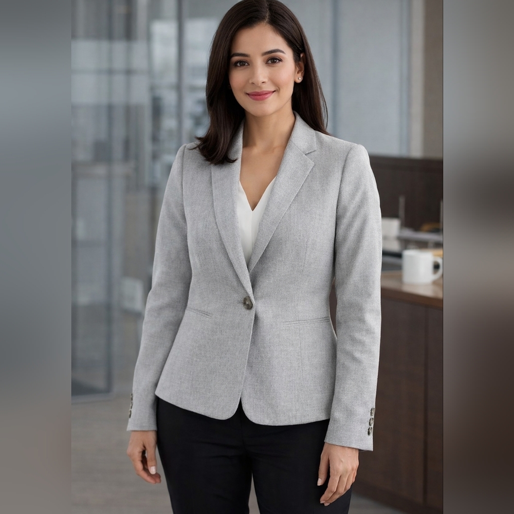 Talbots Womens Tailored One Button Front Blazer Size 2 NWT $199 Gray Point City